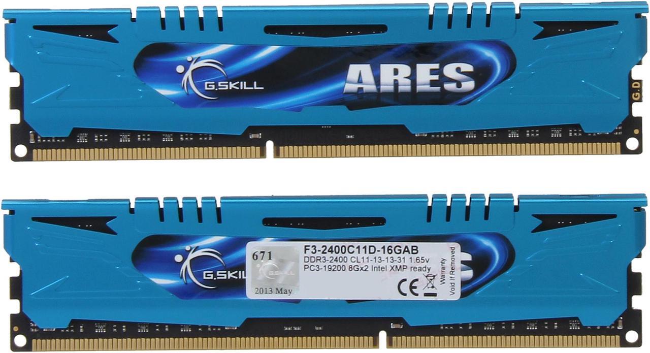 Alt view image 2 of 3 - G.SKILL Ares Series 16GB (2 x 8GB) 240-Pin PC RAM DDR3 2400 (PC3 19200) Desktop Memory Model F3-2400C11D-16GAB