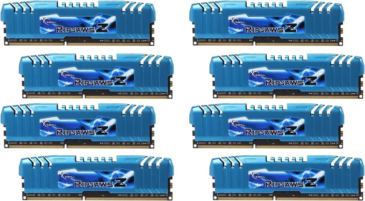 Main image of G.SKILL Ripjaws Z Series 64GB (8 x 8GB) DDR3 2400 (PC3 19200) Desktop Memory Model F3-2400C11Q2-64GZM