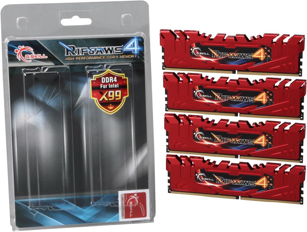 Alt view image 3 of 4 - G.SKILL Ripjaws 4 Series 16GB (4 x 4GB) 288-Pin PC RAM DDR4 2400 (PC4 19200) Desktop Memory Model F4-2400C15Q-16GRR