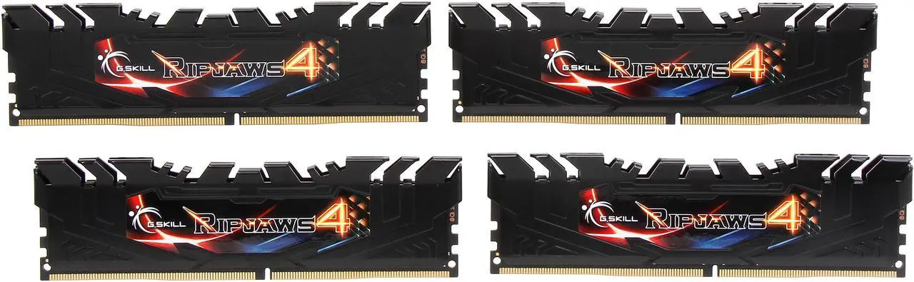 Main image of G.SKILL Ripjaws 4 Series 32GB (4 x 8GB) 288-Pin PC RAM DDR4 2400 (PC4 19200) Desktop Memory Model F4-2400C15Q-32GRK