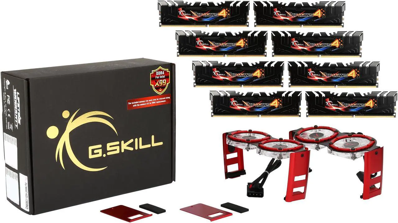 Alt view image 7 of 7 - G.SKILL Ripjaws 4 Series 128GB (8 x 16GB) DDR4 2800 (PC4 22400) Extreme Performance Memory Model F4-2800C15Q2-128GRKD