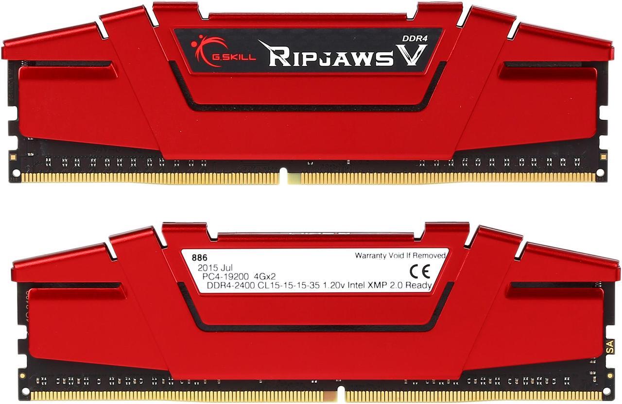 Alt view image 4 of 5 - G.SKILL Ripjaws V Series 8GB (2 x 4GB) 288-Pin PC RAM DDR4 2400 (PC4 19200) Desktop Memory Model F4-2400C15D-8GVR