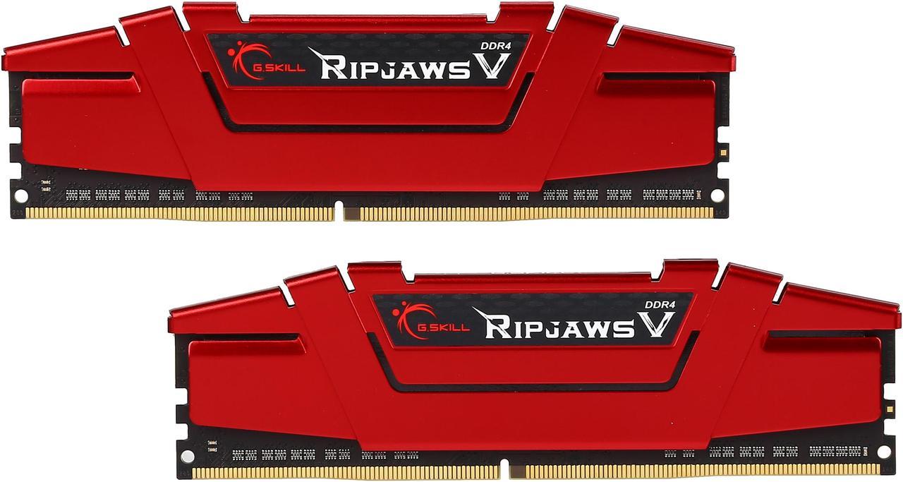 G.SKILL Ripjaws V Series 16GB (2 x 8GB) 288-Pin PC RAM DDR4 2400 (PC4 19200) Desktop Memory Model F4-2400C15D-16GVR