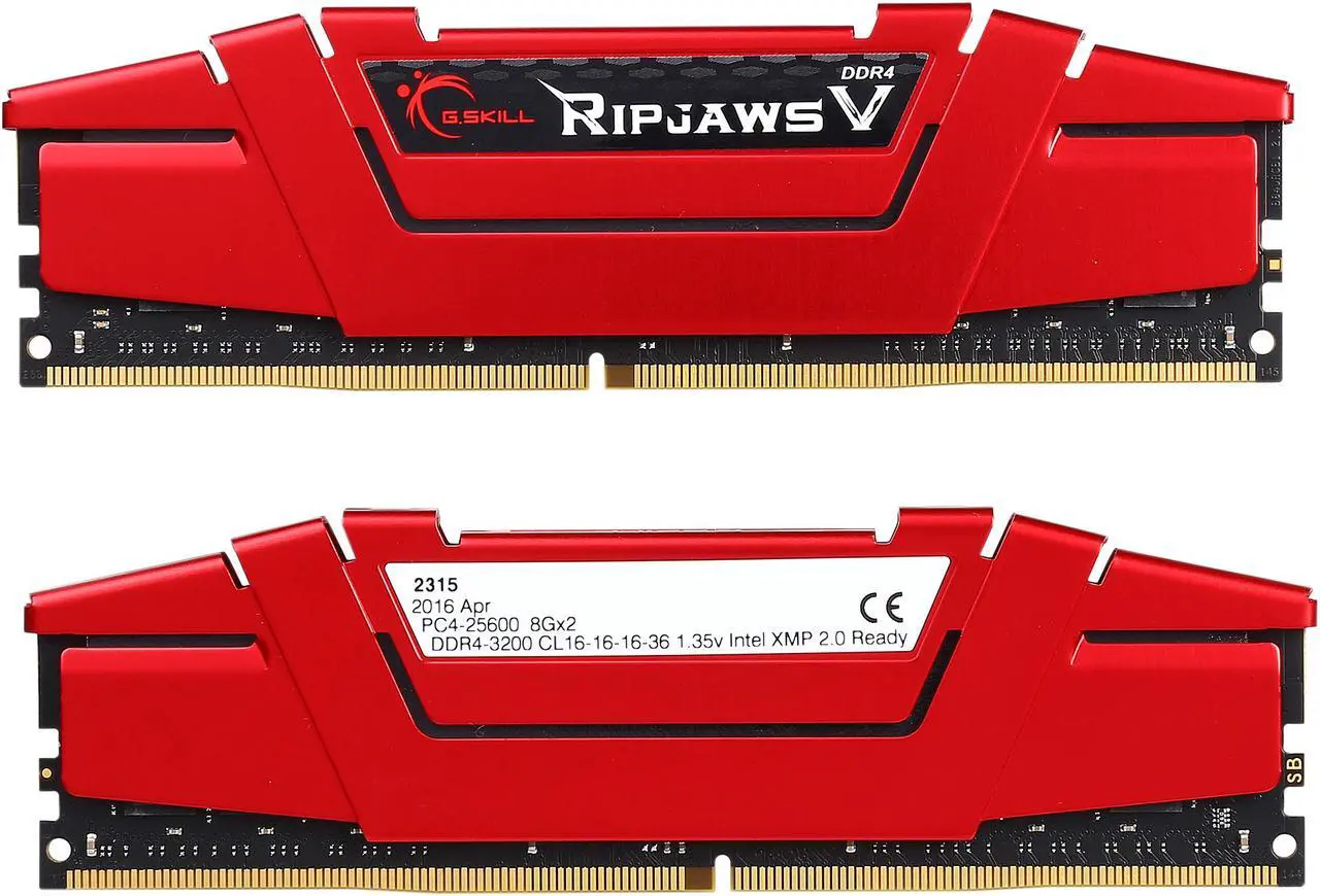 Alt view image 2 of 3 - G.SKILL Ripjaws V Series 16GB (2 x 8GB) 288-Pin DDR4 SDRAM DDR4 3200 (PC4 25600) Desktop Memory Model F4-3200C16D-16GVR