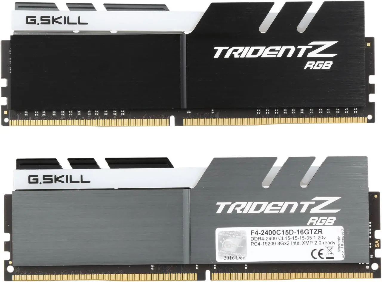 Alt view image 3 of 5 - G.SKILL TridentZ RGB Series 16GB (2 x 8GB) 288-Pin PC RAM DDR4 2400 (PC4 19200) Desktop Memory Model F4-2400C15D-16GTZR