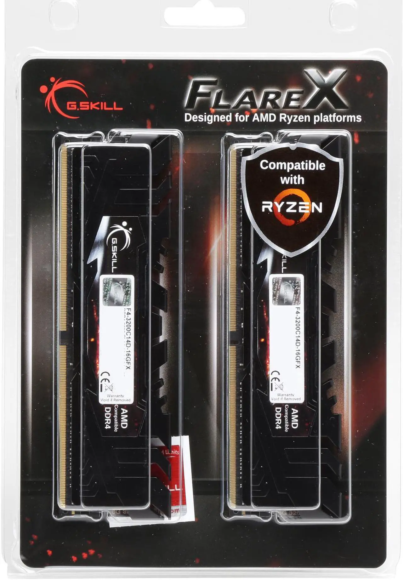 Alt view image 3 of 3 - G.SKILL Flare X Series 16GB (2 x 8GB) 288-Pin DDR4 SDRAM DDR4 3200 (PC4 25600) AMD X370 / B350 Memory (Desktop Memory) Model F4-3200C14D-16GFX