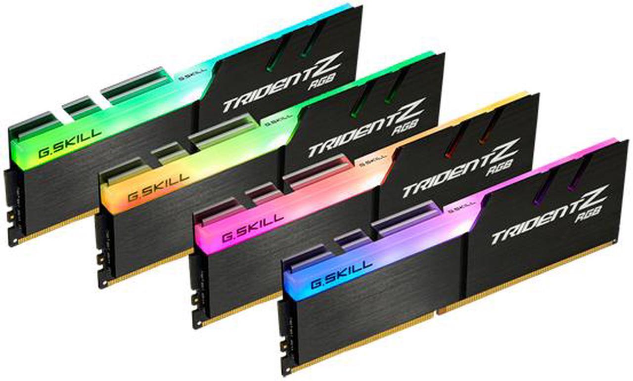 Alt view image 2 of 5 - G.SKILL TridentZ RGB Series 64GB (4 x 16GB) DDR4 3733 (PC4 29800) Desktop Memory Model F4-3733C17Q-64GTZR