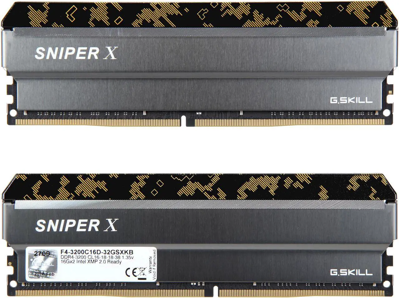 Alt view image 3 of 4 - G.SKILL Sniper X Series 32GB (2 x 16GB) DDR4 3200 (PC4 25600) Desktop Memory Model F4-3200C16D-32GSXKB