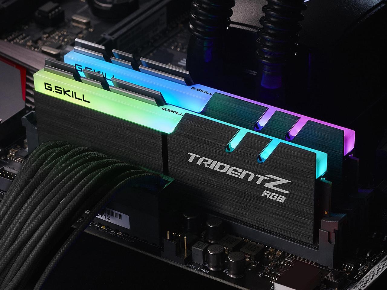 Alt view image 4 of 5 - G.SKILL Trident Z RGB (For AMD) 32GB (2 x 16GB) 288-Pin PC RAM DDR4 3200 (PC4 25600) Desktop Memory Model F4-3200C16D-32GTZRX