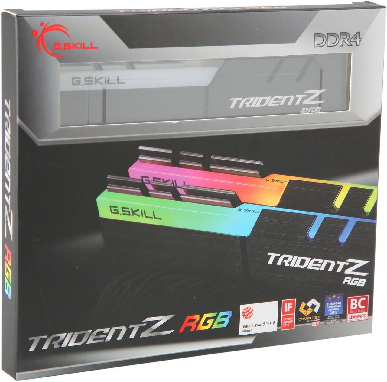 Alt view image 5 of 5 - G.SKILL Trident Z RGB (For AMD) 32GB (2 x 16GB) 288-Pin PC RAM DDR4 3200 (PC4 25600) Desktop Memory Model F4-3200C16D-32GTZRX