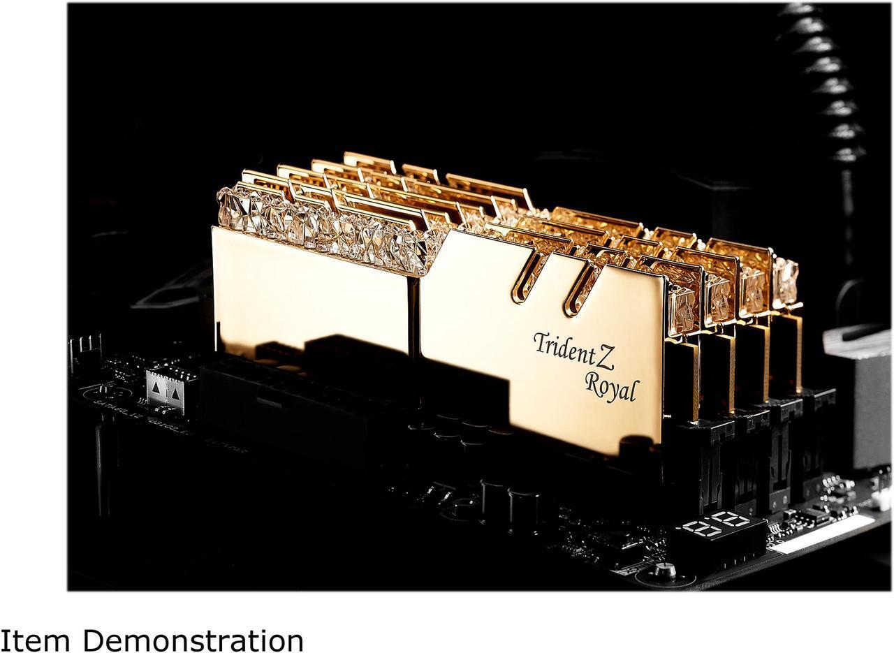 Alt view image 4 of 5 - G.SKILL Trident Z Royal Series 32GB (4 x 8GB) 288-Pin RGB DDR4 SDRAM DDR4 3200 (PC4 25600) Desktop Memory Model F4-3200C14Q-32GTRG