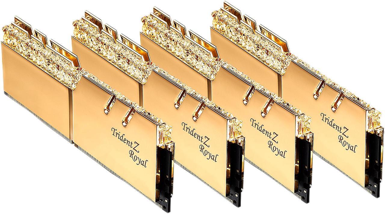 Alt view image 3 of 5 - G.SKILL Trident Z Royal Series 32GB (4 x 8GB) 288-Pin RGB DDR4 SDRAM DDR4 3200 (PC4 25600) Desktop Memory Model F4-3200C14Q-32GTRG