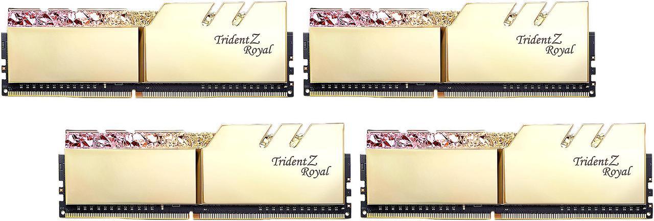 Alt view image 2 of 5 - G.SKILL Trident Z Royal Series 32GB (4 x 8GB) 288-Pin RGB DDR4 SDRAM DDR4 3200 (PC4 25600) Desktop Memory Model F4-3200C14Q-32GTRG