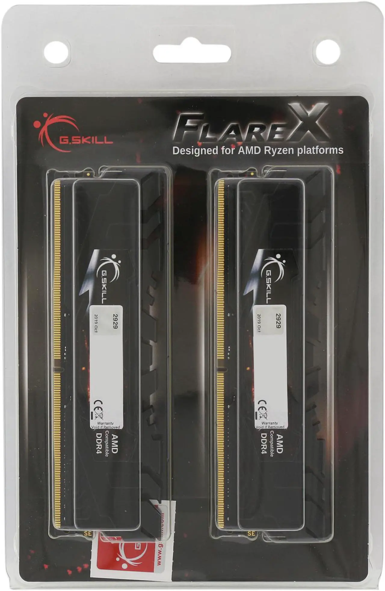 Alt view image 2 of 2 - G.SKILL Flare X Series 32GB (2 x 16GB) 288-Pin PC RAM DDR4 3200 (PC4 25600) Desktop Memory Model F4-3200C16D-32GFX