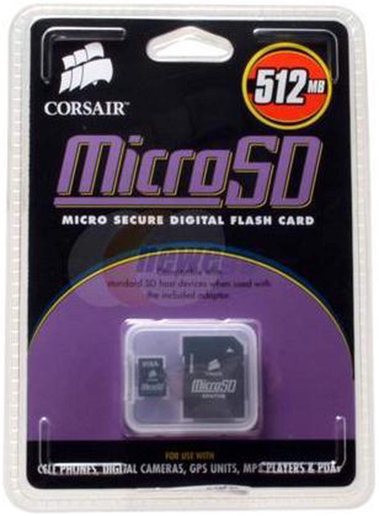 Main image of CORSAIR 512MB MicroSD Flash Card Model CMFSDMICRO-512