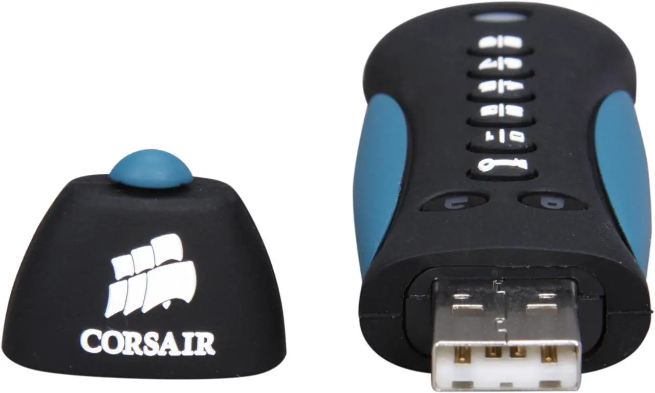 Alt view image 2 of 6 - CORSAIR Padlock 2 8GB USB 2.0 Flash Drive 256bit AES Encryption CMFPLA8GB