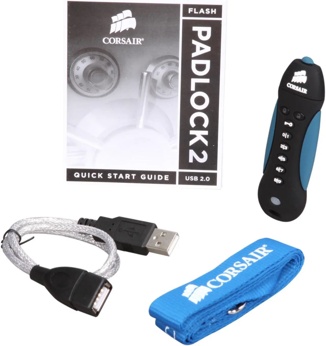 Alt view image 5 of 6 - CORSAIR Padlock 2 8GB USB 2.0 Flash Drive 256bit AES Encryption CMFPLA8GB