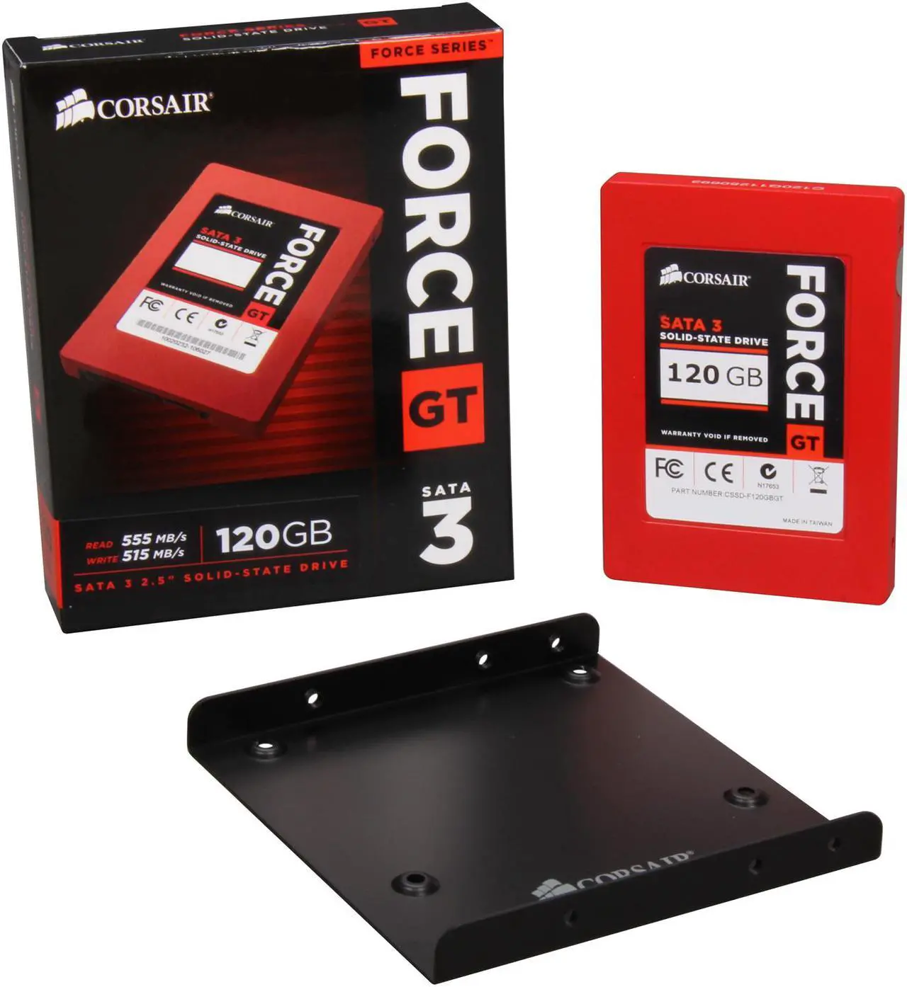 Alt view image 5 of 6 - Corsair Force Series GT 2.5" 120GB SATA III Internal Solid State Drive (SSD) CSSD-F120GBGT-BK