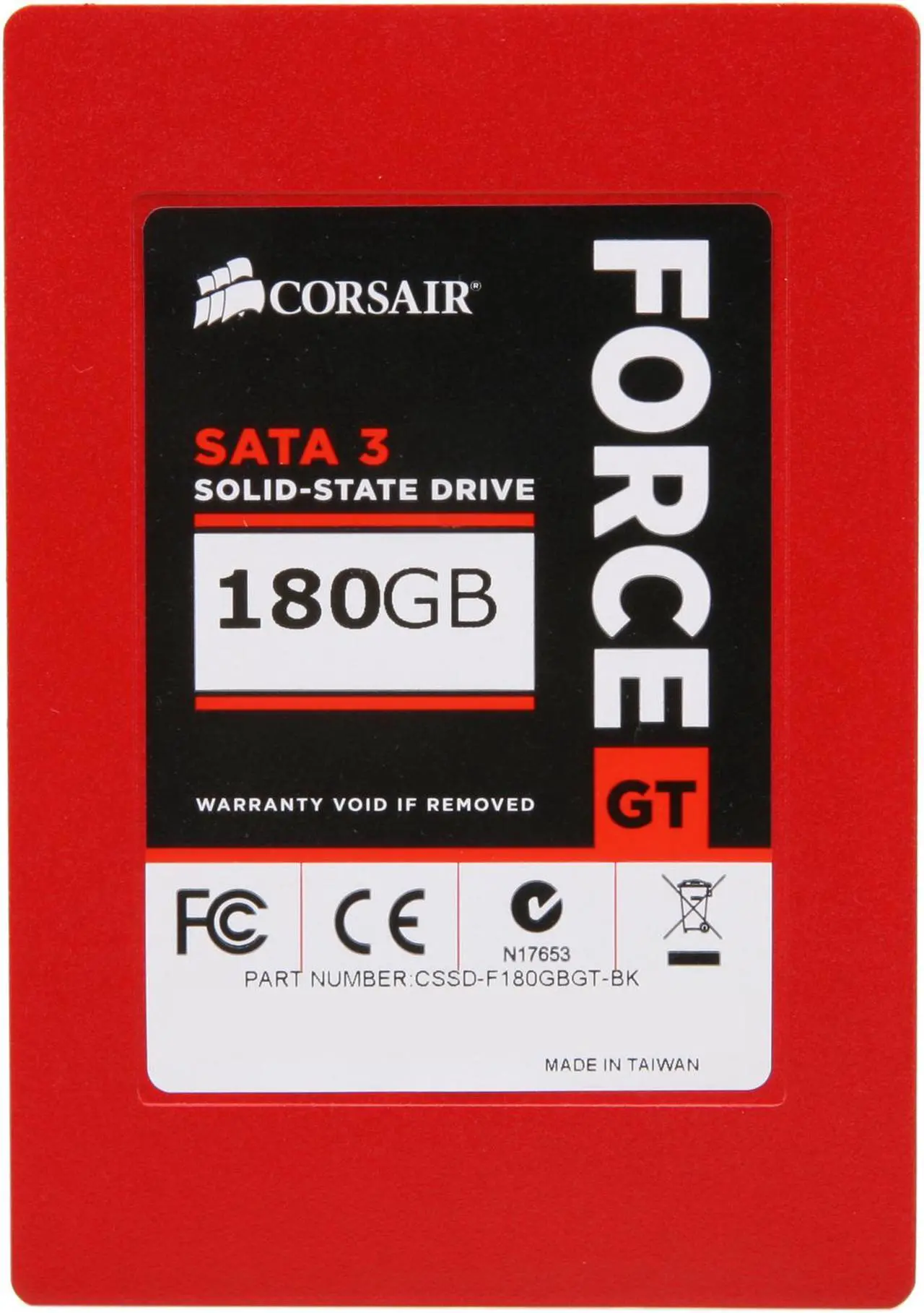 Alt view image 3 of 6 - Corsair Force Series GT 2.5" 180GB SATA III Internal Solid State Drive (SSD) CSSD-F180GBGT-BK