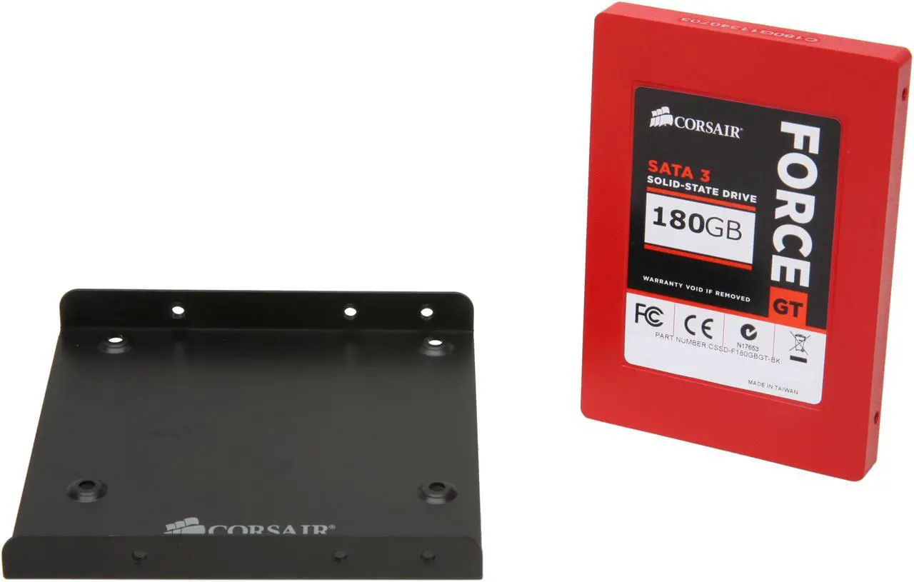 Alt view image 6 of 6 - Corsair Force Series GT 2.5" 180GB SATA III Internal Solid State Drive (SSD) CSSD-F180GBGT-BK