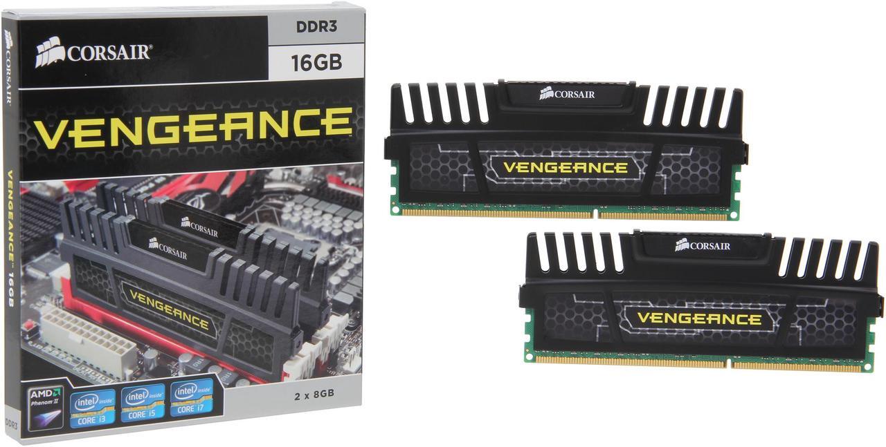 Alt view image 3 of 3 - CORSAIR Vengeance 16GB (2 x 8GB) 240-Pin PC RAM DDR3 1600 (PC3 12800) Desktop Memory Model CMZ16GX3M2A1600C9