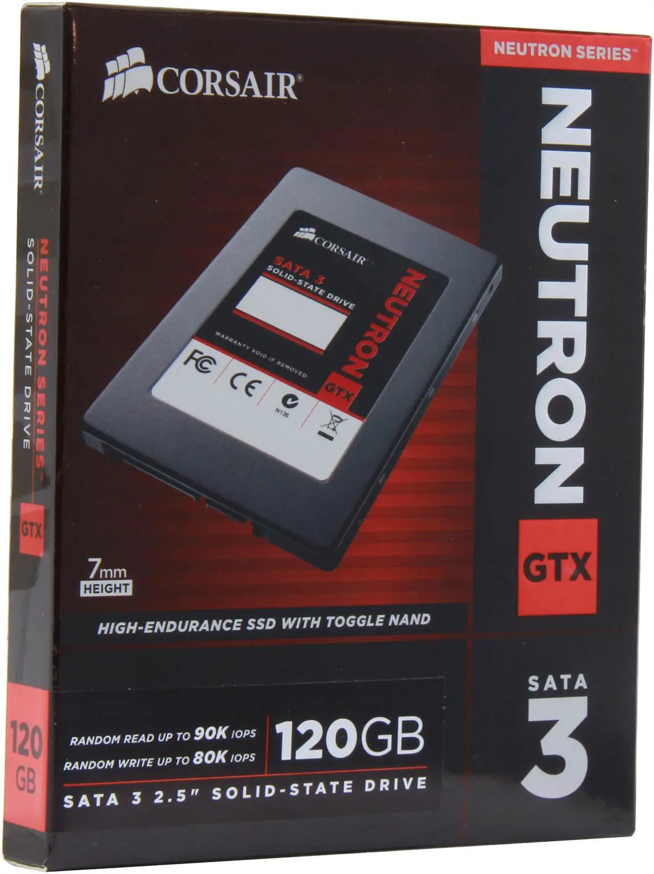 Main image of Corsair Neutron Series GTX 2.5" 120GB SATA III Internal Solid State Drive (SSD) CSSD-N120GBGTX-BK