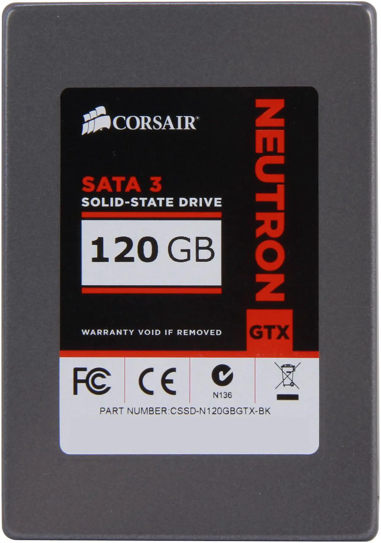 Alt view image 3 of 6 - Corsair Neutron Series GTX 2.5" 120GB SATA III Internal Solid State Drive (SSD) CSSD-N120GBGTX-BK