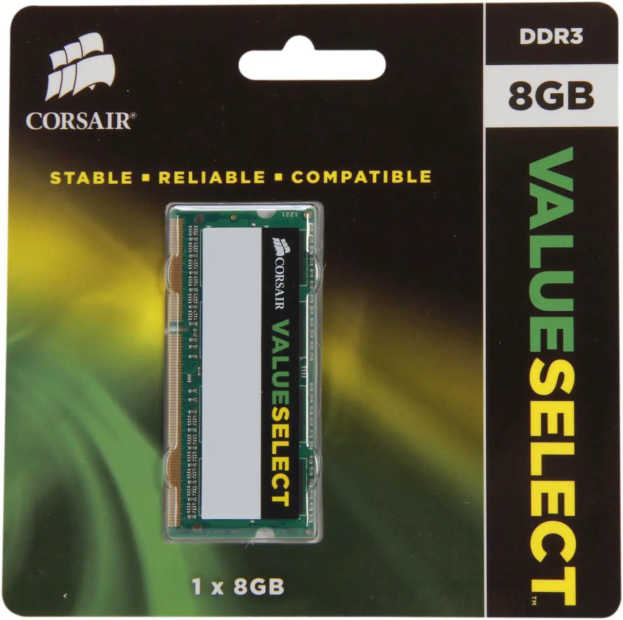 Alt view image 3 of 3 - CORSAIR ValueSelect 8GB 204-Pin DDR3 SO-DIMM DDR3 1600 (PC3 12800) Laptop Memory Model CMSO8GX3M1A1600C11