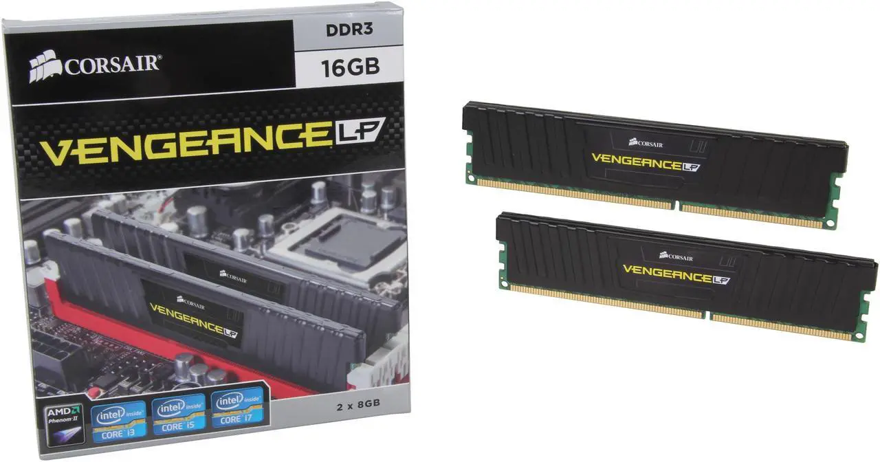 Alt view image 3 of 3 - CORSAIR Vengeance LP 16GB (2 x 8GB) 240-Pin PC RAM DDR3 1600 (PC3 12800) Desktop Memory Model CML16GX3M2A1600C9
