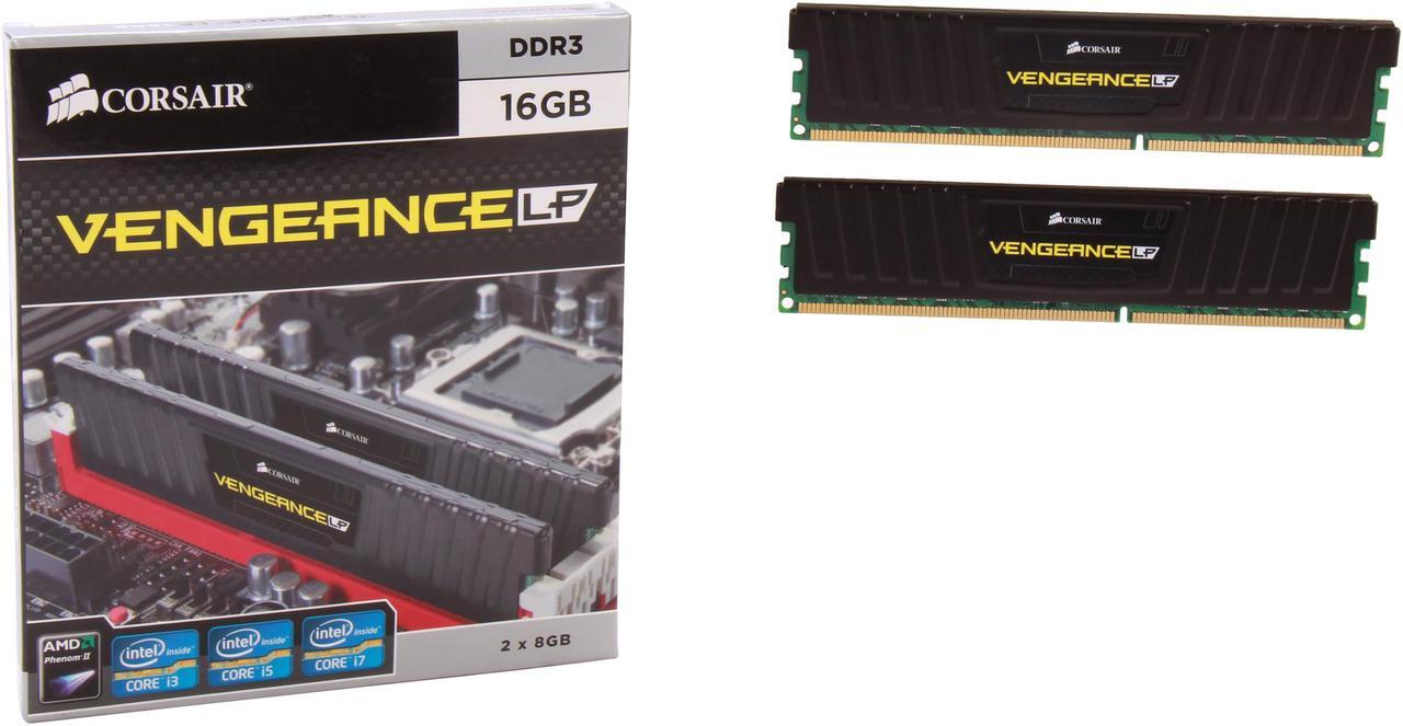 Alt view image 3 of 3 - CORSAIR Vengeance LP 16GB (2 x 8GB) DDR3 1866 (PC3 14900) Desktop Memory Model CML16GX3M2A1866C10