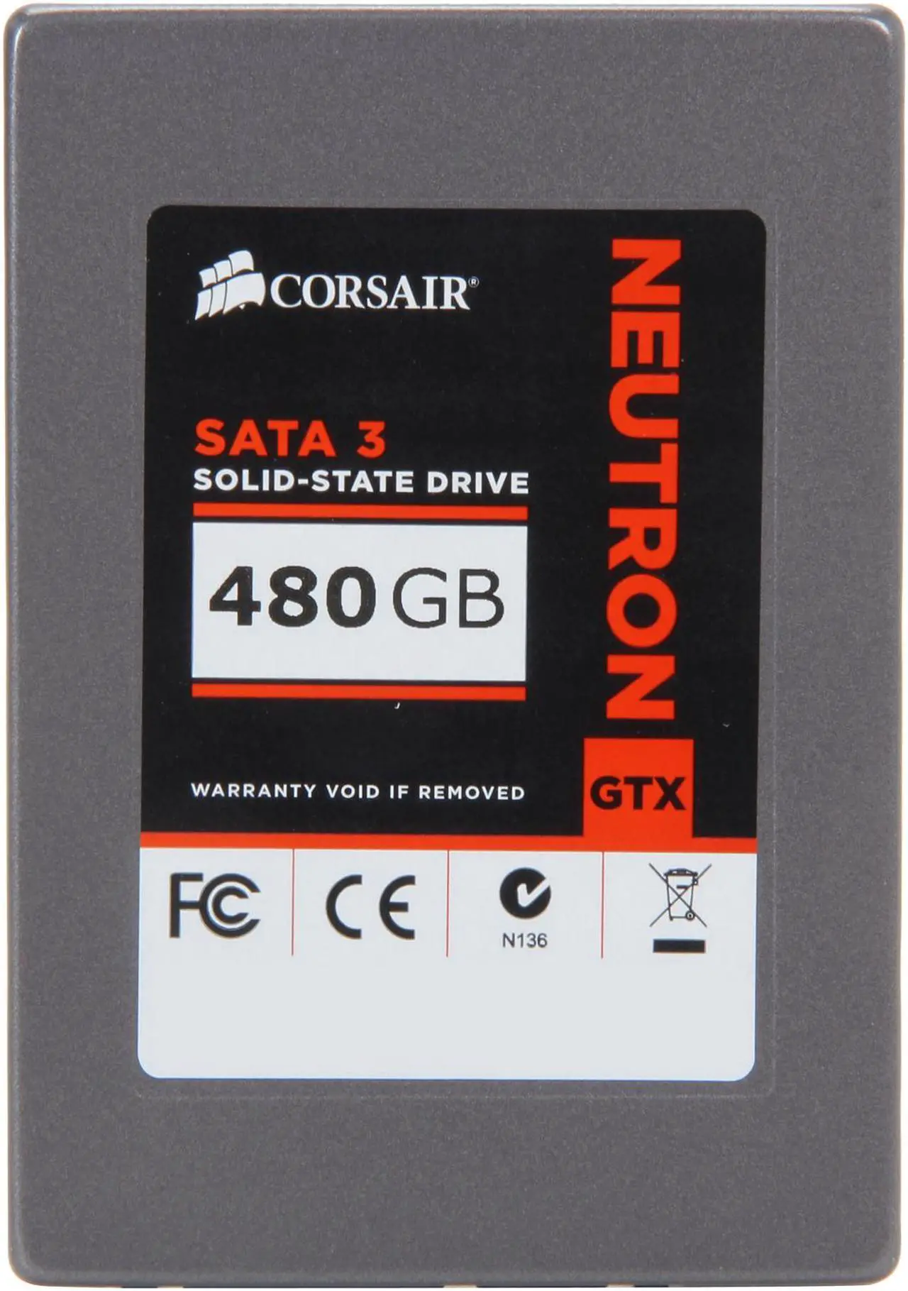 Alt view image 2 of 6 - Corsair Neutron Series GTX 2.5" 480GB SATA III MLC Internal Solid State Drive (SSD) CSSD-N480GBGTXB-BK