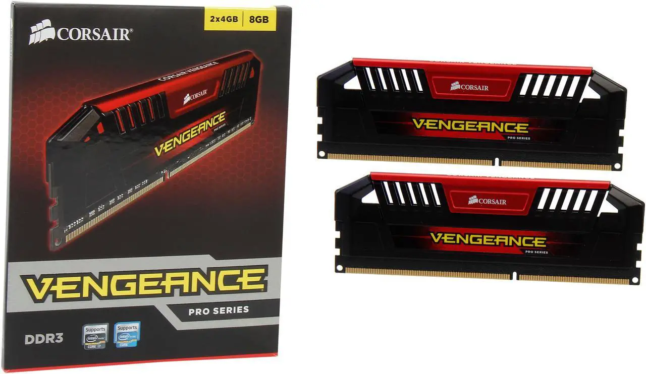 Alt view image 3 of 3 - CORSAIR Vengeance Pro 8GB (2 x 4GB) 240-Pin DDR3 SDRAM DDR3 1600 (PC3 12800) Desktop Memory Model CMY8GX3M2A1600C9R (Red)
