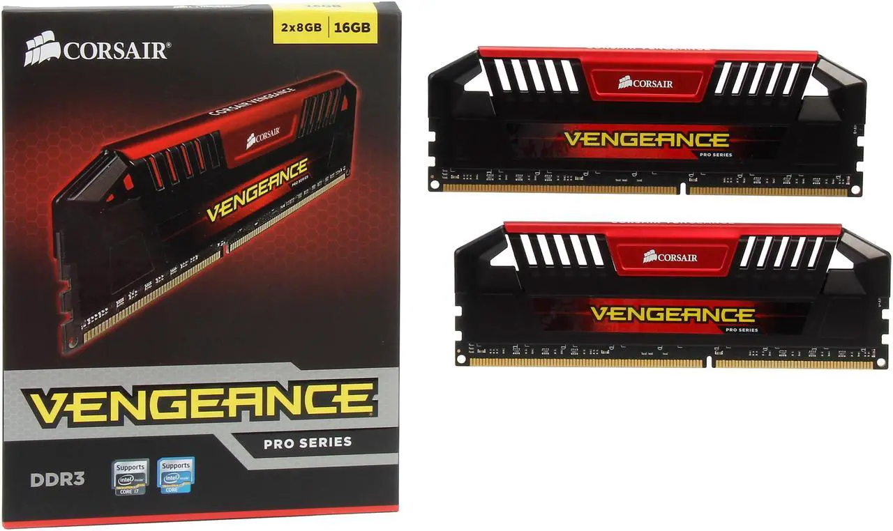 Alt view image 3 of 3 - CORSAIR Vengeance Pro 16GB (2 x 8GB) 240-Pin DDR3 SDRAM DDR3 1600 (PC3 12800) Desktop Memory Model CMY16GX3M2A1600C9R (Red)