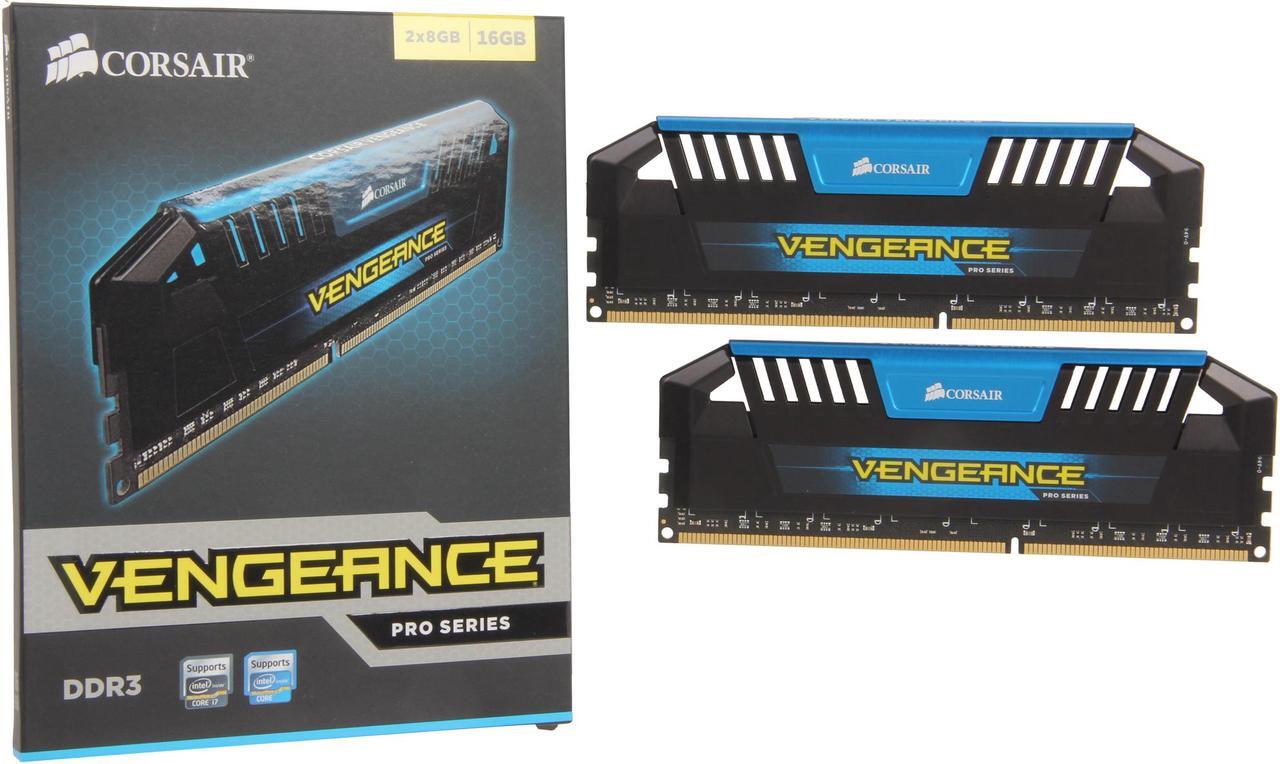 Alt view image 3 of 3 - CORSAIR Vengeance Pro 16GB (2 x 8GB) 240-Pin DDR3 SDRAM DDR3 1866 Desktop Memory Model CMY16GX3M2A1866C9B (Blue)