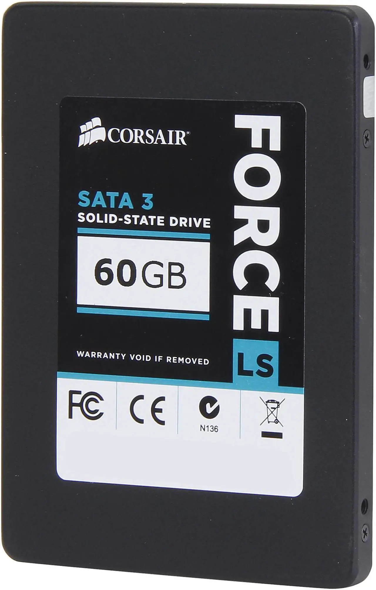 Main image of Corsair Force LS Series 2.5" 60GB SATA III MLC Internal Solid State Drive (SSD) CSSD-F60GBLS