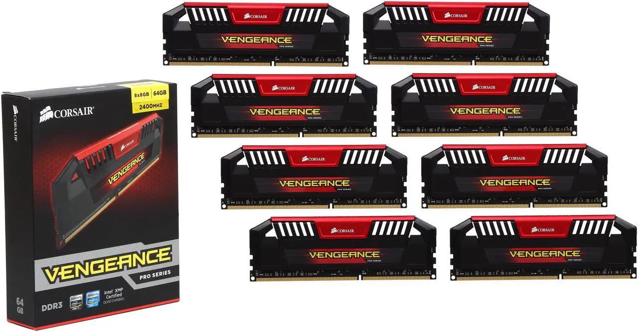 Alt view image 3 of 3 - CORSAIR Vengeance Pro 64GB (8 x 8GB) DDR3 2400 (PC3 19200) Desktop Memory Model CMY64GX3M8A2400C11R