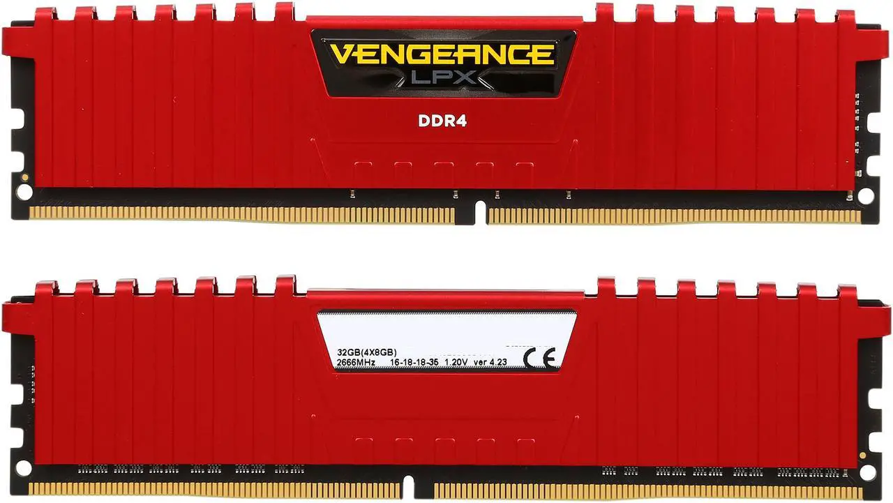 Alt view image 2 of 3 - CORSAIR Vengeance LPX 32GB (4 x 8GB) DDR4 2666 (PC4 21300) memory kit for DDR4 Systems Model CMK32GX4M4A2666C16R