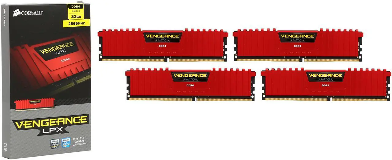 Alt view image 3 of 3 - CORSAIR Vengeance LPX 32GB (4 x 8GB) DDR4 2666 (PC4 21300) memory kit for DDR4 Systems Model CMK32GX4M4A2666C16R