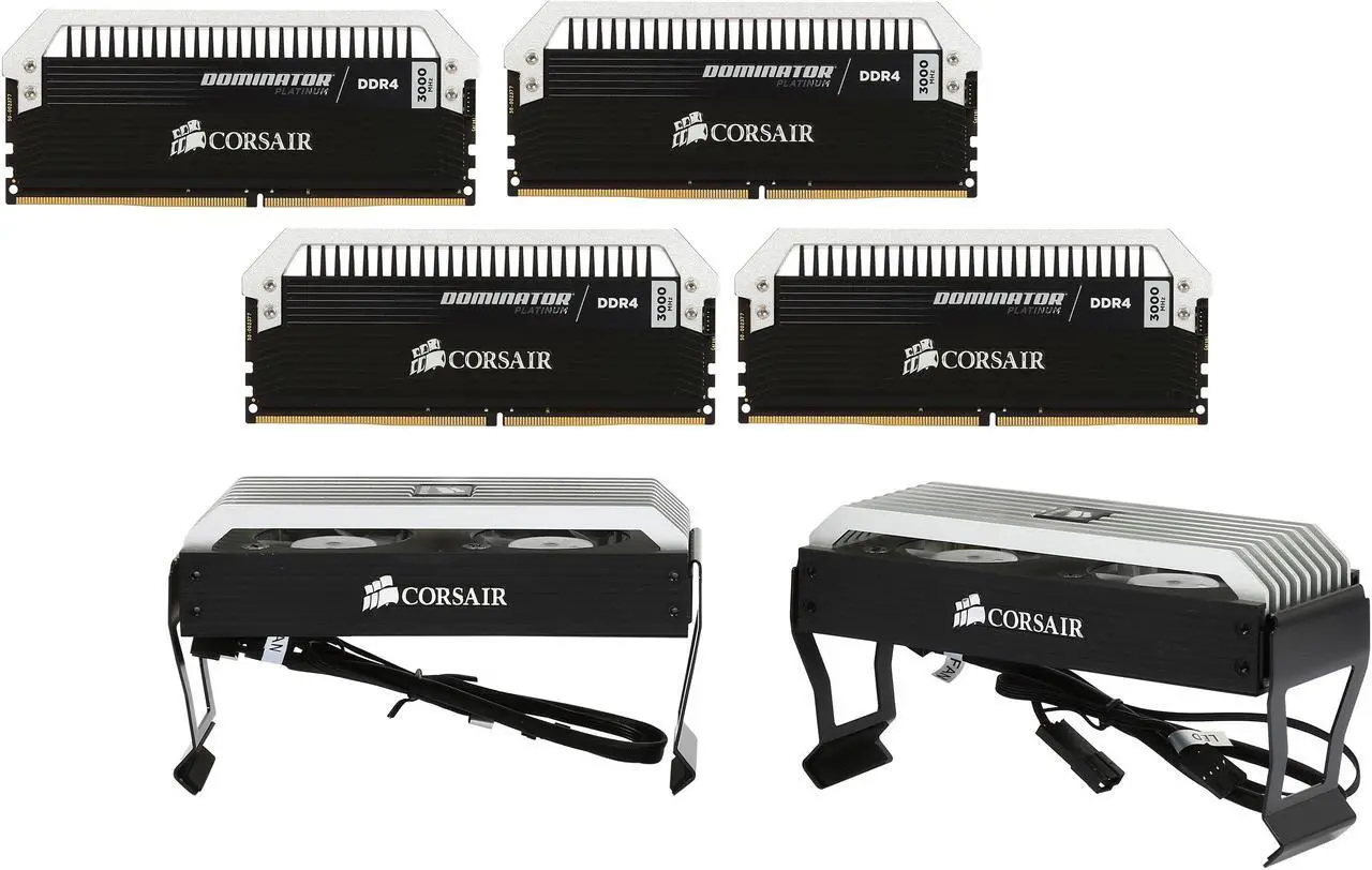 Main image of CORSAIR Dominator Platinum 32GB (4 x 8GB) DDR4 3000 (PC4 24000) Memory Kit Model CMD32GX4M4B3000C15
