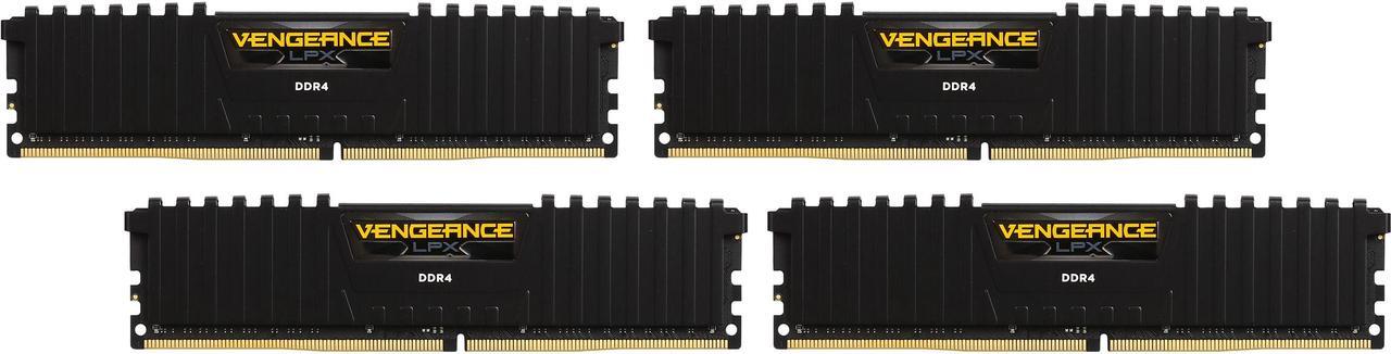 Main image of CORSAIR Vengeance LPX 64GB (4 x 16GB) 288-Pin PC RAM DDR4 2666 (PC4 21300) Desktop Memory Model CMK64GX4M4A2666C16