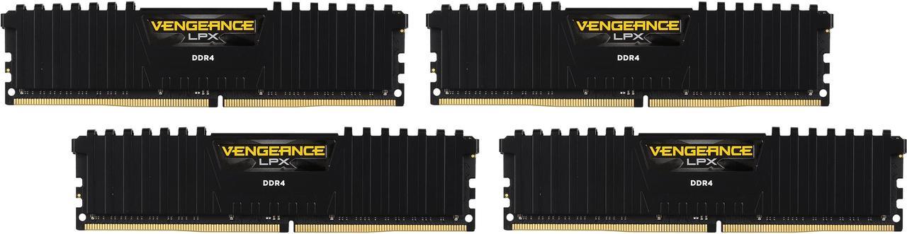 CORSAIR Vengeance LPX 64GB (4 x 16GB) 288-Pin PC RAM DDR4 2400 (PC4 19200) Desktop Memory Model CMK64GX4M4A2400C14