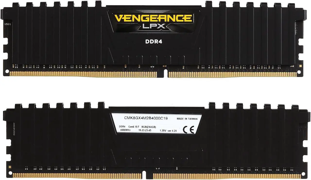Alt view image 2 of 6 - CORSAIR Vengeance LPX 8GB (2 x 4GB) DDR4 4000 (PC4 32000) Memory Kit Model CMK8GX4M2B4000C19