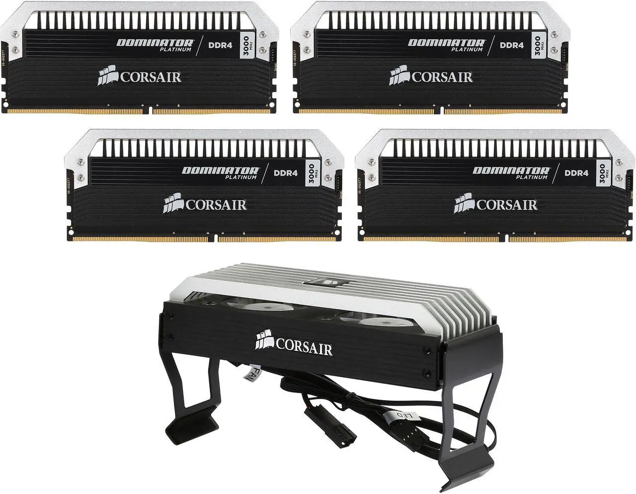 Main image of CORSAIR Dominator Platinum 64GB (4 x 16GB) DDR4 3000 (PC4 24000) Desktop Memory Model CMD64GX4M4B3000C15
