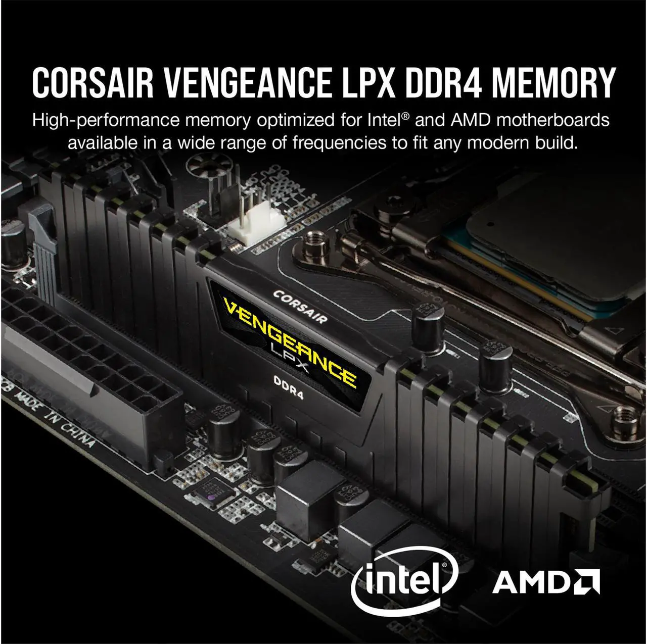 Alt view image 2 of 5 - CORSAIR Vengeance LPX 8GB 288-Pin PC RAM DDR4 2400 (PC4 19200) Desktop Memory Model CMK8GX4M1A2400C16R