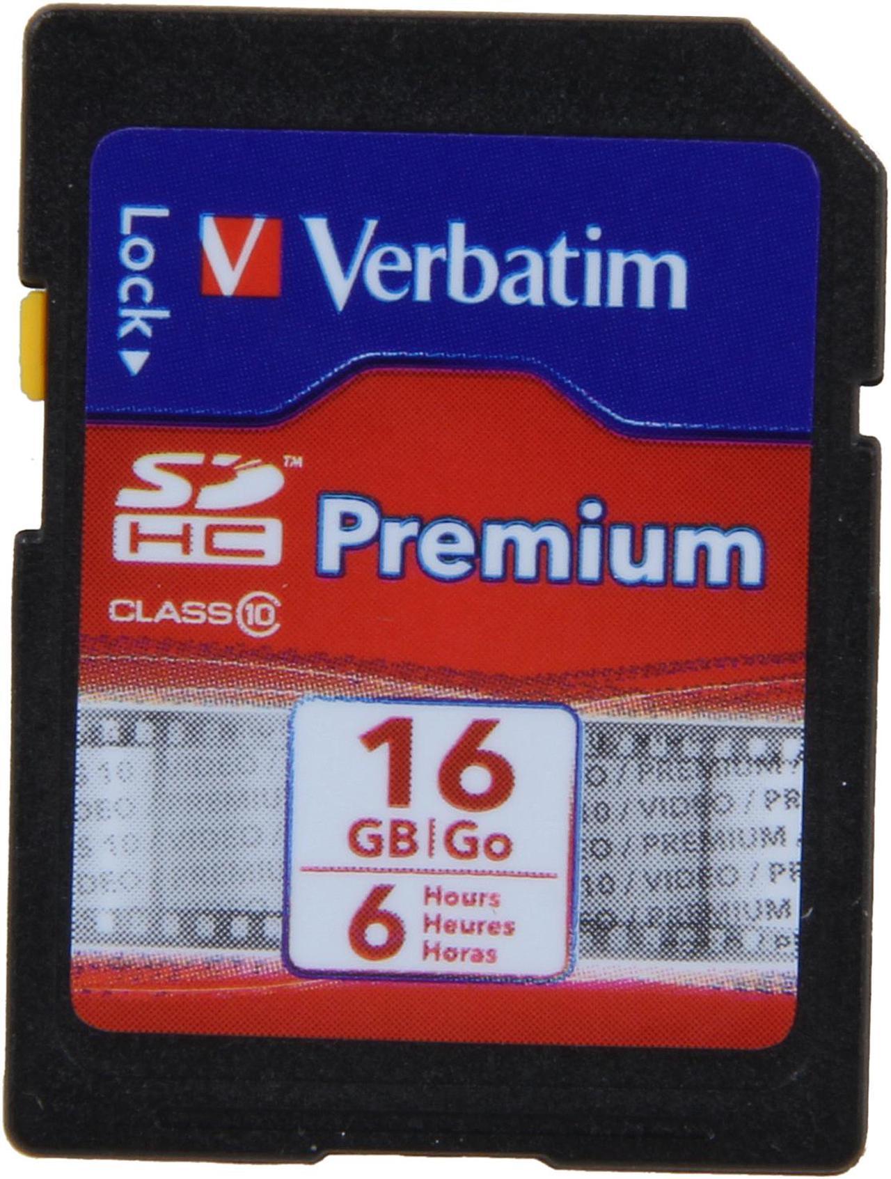 Verbatim 16GB Secure Digital High-Capacity (SDHC) Flash Card Model 96808