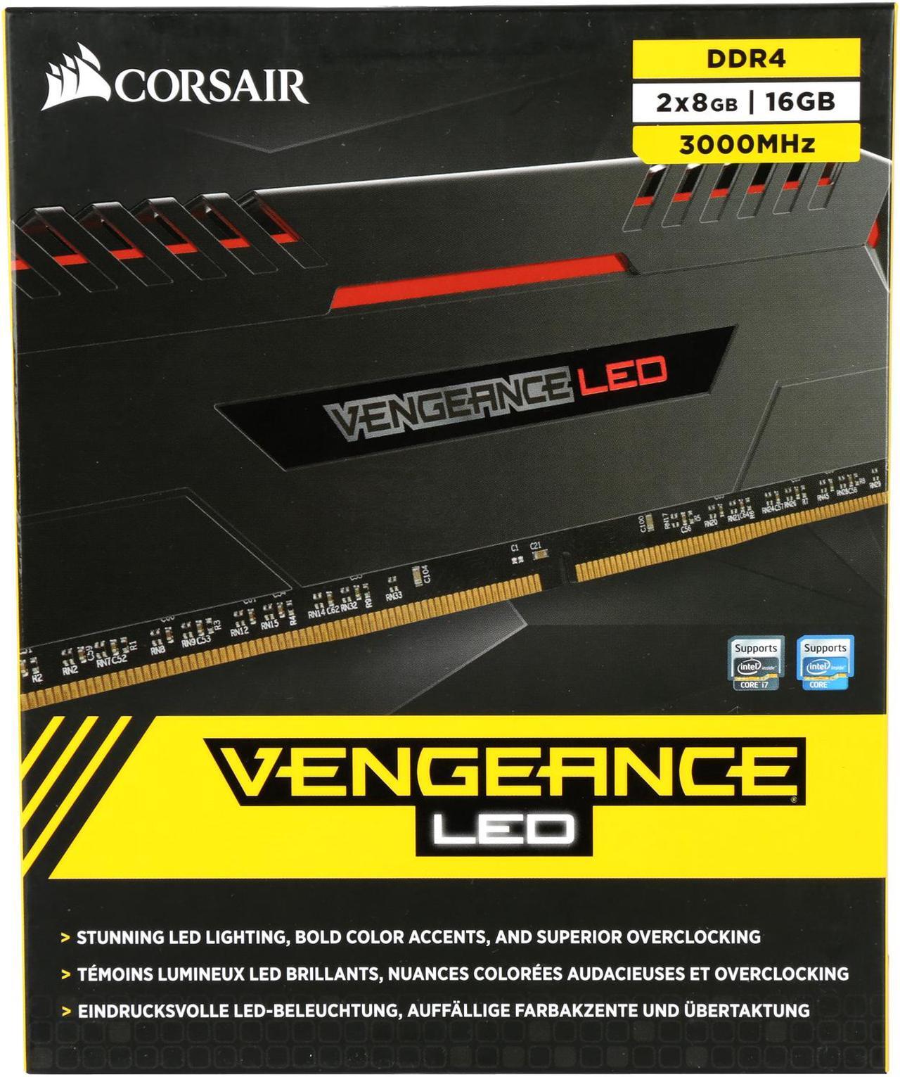 Alt view image 5 of 5 - CORSAIR Vengeance LED 16GB (2 x 8GB) DDR4 3000 (PC4 24000) Memory (Desktop Memory) Model CMU16GX4M2C3000C15R
