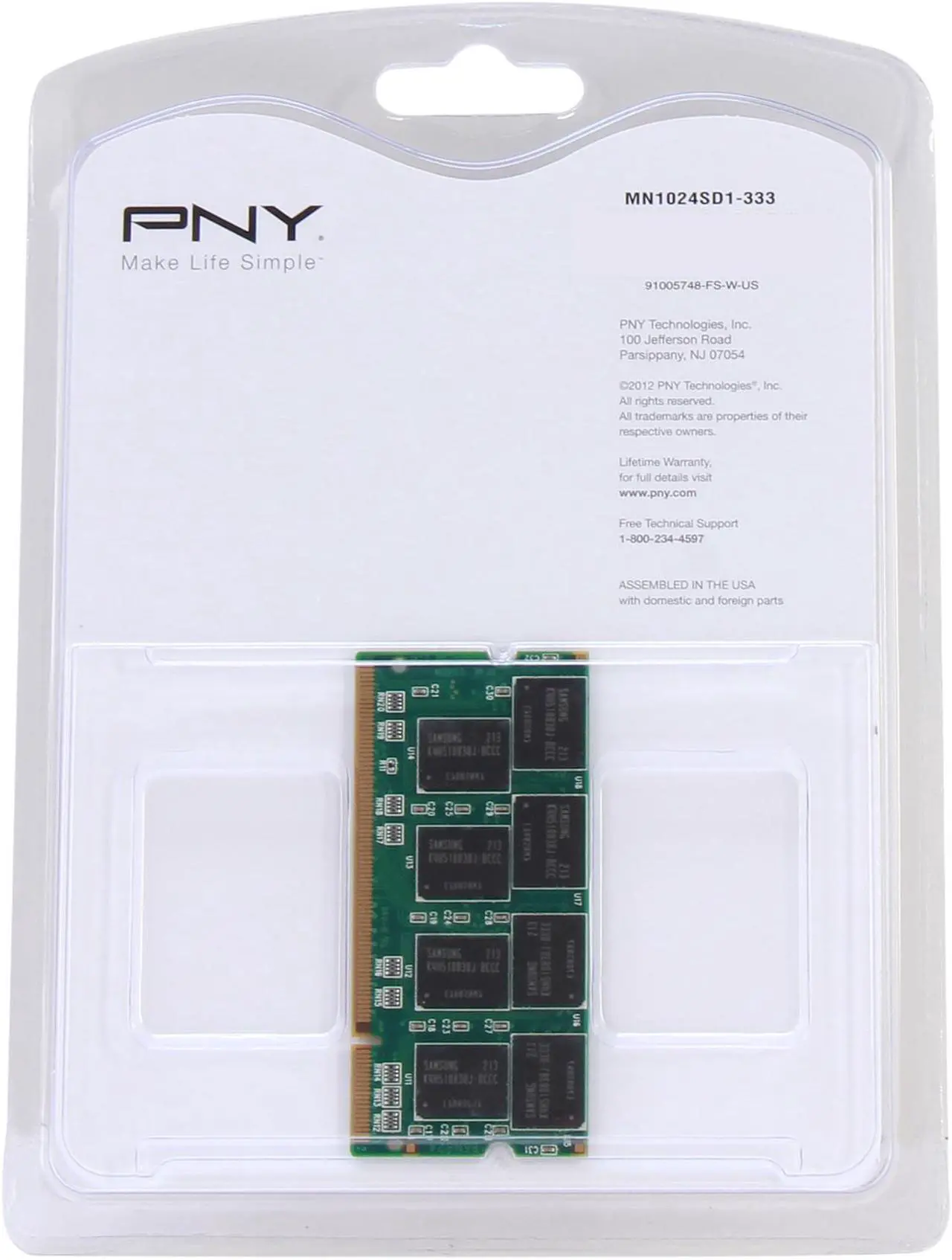 Alt view image 3 of 3 - PNY Optima 1GB 200-Pin DDR SO-DIMM DDR 333 (PC 2700) Laptop Memory Model MN1024SD1-333
