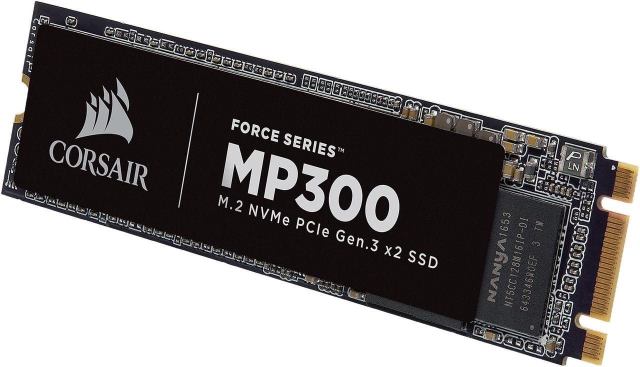 Alt view image 2 of 6 - Corsair Force MP300 M.2 2280 480GB PCI-Express 3.0 x2, NVME 1.3 3D TLC Internal Solid State Drive (SSD) CSSD-F480GBMP300
