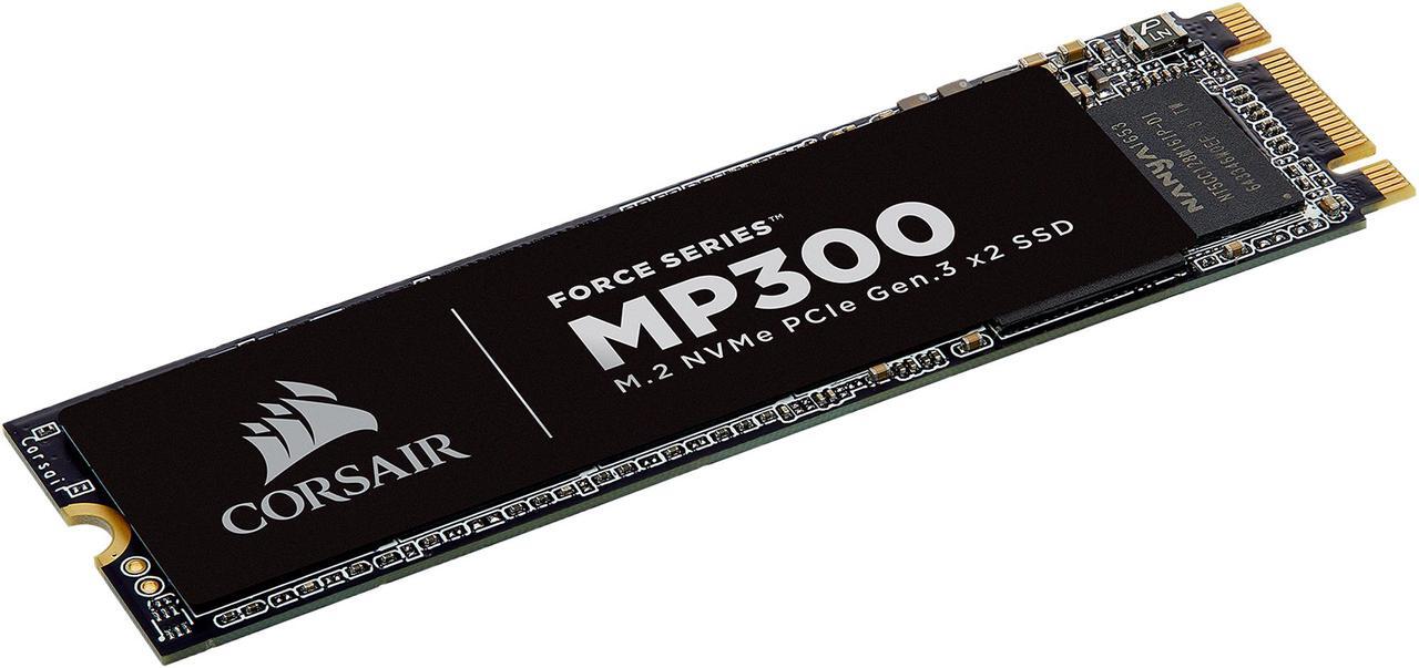 Alt view image 3 of 6 - Corsair Force MP300 M.2 2280 480GB PCI-Express 3.0 x2, NVME 1.3 3D TLC Internal Solid State Drive (SSD) CSSD-F480GBMP300