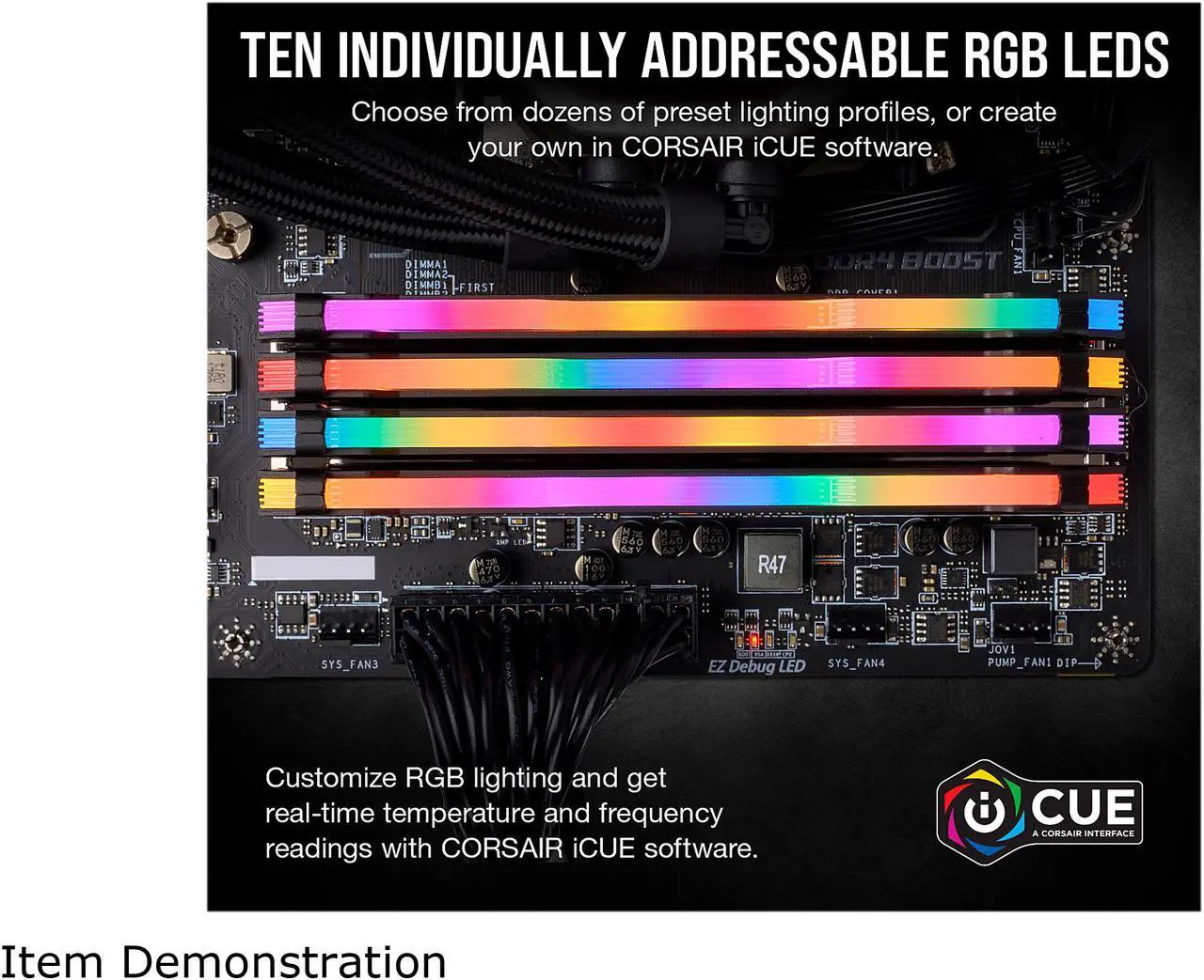 Alt view image 4 of 6 - CORSAIR Vengeance RGB Pro 64GB (4 x 16GB) DDR4 2666 (PC4 21300) Desktop Memory Model CMW64GX4M4A2666C16